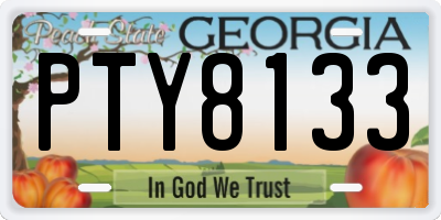 GA license plate PTY8133