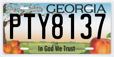 GA license plate PTY8137