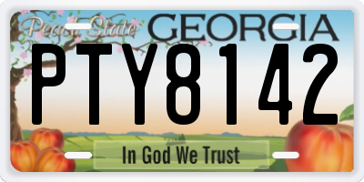 GA license plate PTY8142