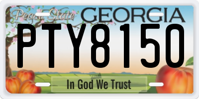 GA license plate PTY8150
