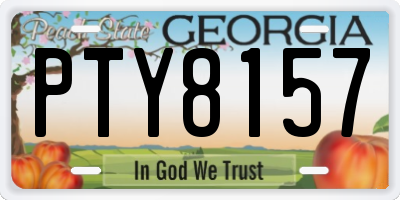 GA license plate PTY8157