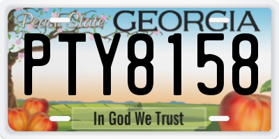 GA license plate PTY8158
