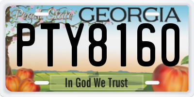GA license plate PTY8160