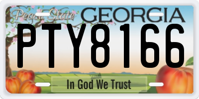 GA license plate PTY8166