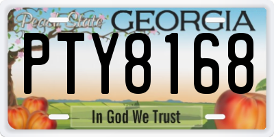 GA license plate PTY8168