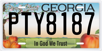 GA license plate PTY8187