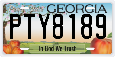 GA license plate PTY8189