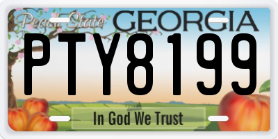 GA license plate PTY8199