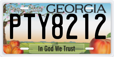 GA license plate PTY8212