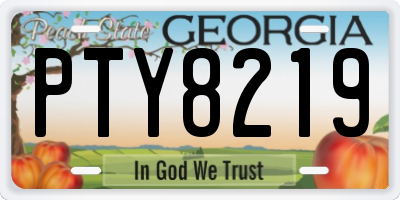 GA license plate PTY8219