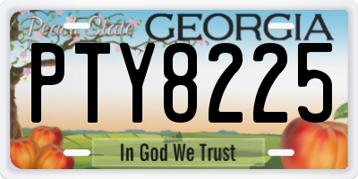 GA license plate PTY8225