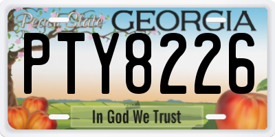 GA license plate PTY8226