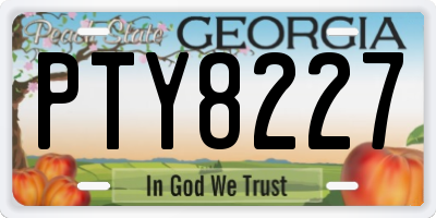 GA license plate PTY8227