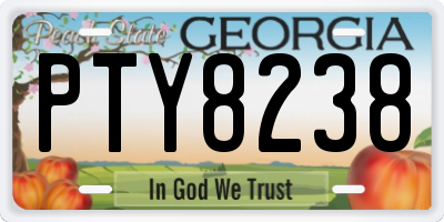 GA license plate PTY8238