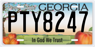 GA license plate PTY8247