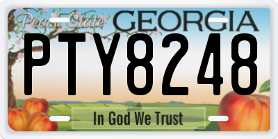 GA license plate PTY8248