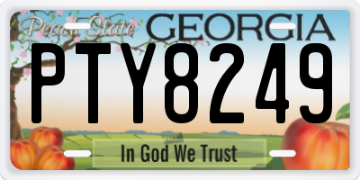 GA license plate PTY8249