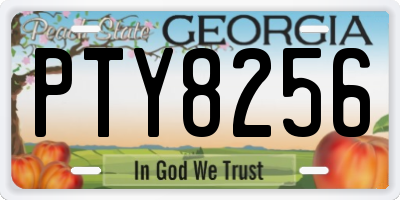 GA license plate PTY8256