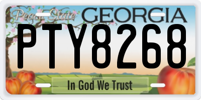 GA license plate PTY8268