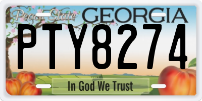GA license plate PTY8274