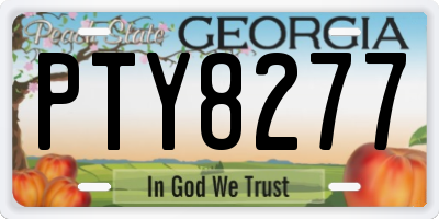 GA license plate PTY8277