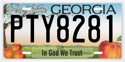GA license plate PTY8281
