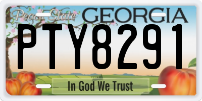 GA license plate PTY8291