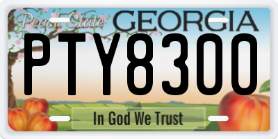 GA license plate PTY8300