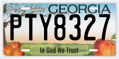 GA license plate PTY8327