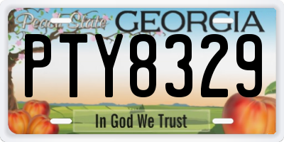 GA license plate PTY8329