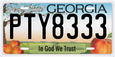 GA license plate PTY8333