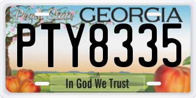 GA license plate PTY8335