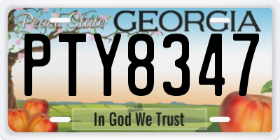 GA license plate PTY8347