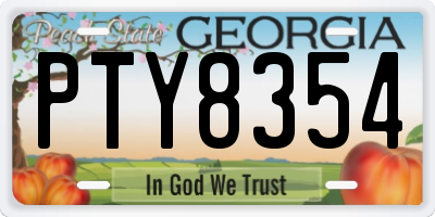 GA license plate PTY8354