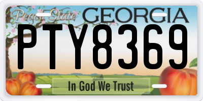 GA license plate PTY8369