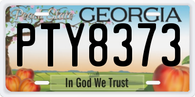 GA license plate PTY8373