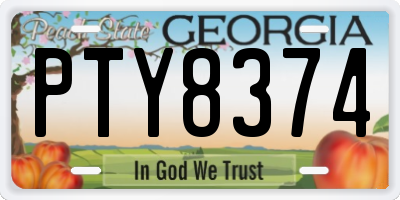 GA license plate PTY8374