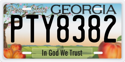 GA license plate PTY8382