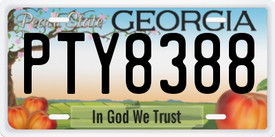 GA license plate PTY8388