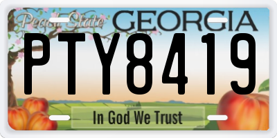 GA license plate PTY8419