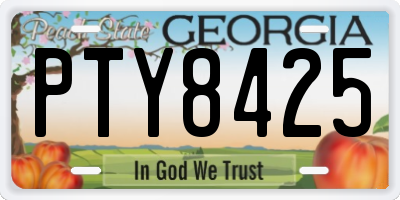 GA license plate PTY8425