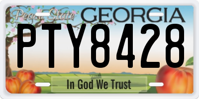 GA license plate PTY8428