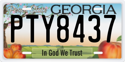 GA license plate PTY8437