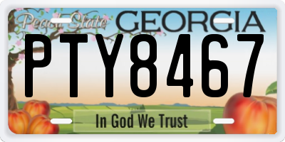 GA license plate PTY8467