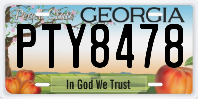 GA license plate PTY8478