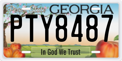 GA license plate PTY8487