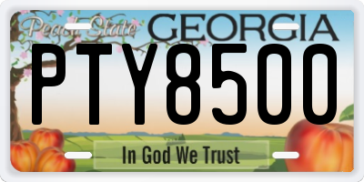 GA license plate PTY8500