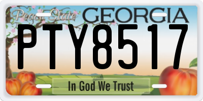 GA license plate PTY8517