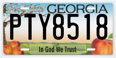 GA license plate PTY8518