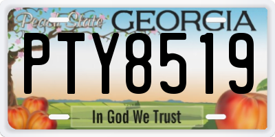 GA license plate PTY8519